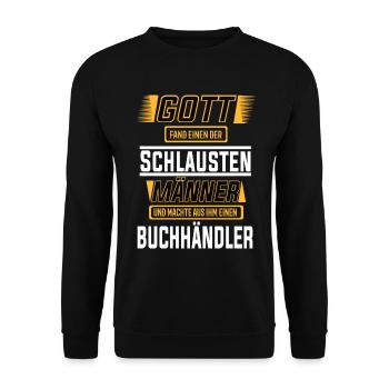 Buchhändler einer der schlausten Männer der Welt - Unisex Pullover - Schwarz - Vorne - Alina (178cm) & Michal (187cm)