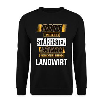 Landwirt, einer der stärksten Männer der Welt - Unisex Pullover - Schwarz - Vorne - Alina (178cm) & Michal (187cm)