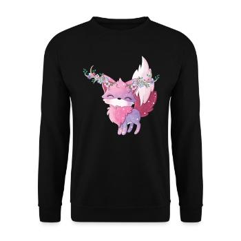 Arctic fox - Unisex Sweatshirt - black - Front - Alina (178cm) & Michal (187cm)