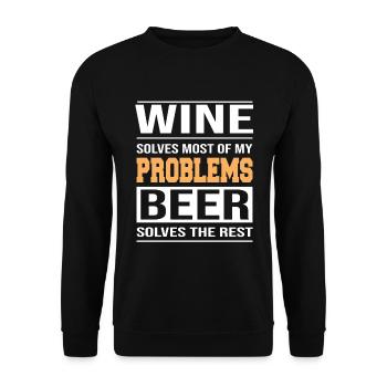 Le vin résout la plupart de mes problèmes - Sweat-shirt Unisexe - noir - Devant - Alina (178cm) & Michal (187cm)