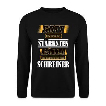 Schreiner, einer der stärksten Männer der Welt - Unisex Pullover - Schwarz - Vorne - Alina (178cm) & Michal (187cm)