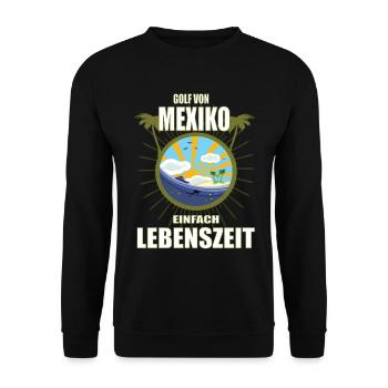 Golf von Mexiko, einfach Lebenszeit Urlaubs Design - Unisex Pullover - Schwarz - Vorne - Alina (178cm) & Michal (187cm)