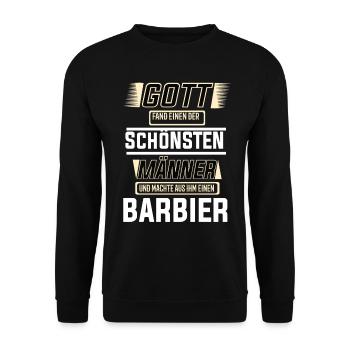 Barbier einer der schönsten Männer der Welt - Unisex Pullover - Schwarz - Vorne - Alina (178cm) & Michal (187cm)