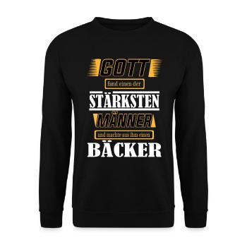 Bäcker einer der stärksten Männer der Welt - Unisex Pullover - Schwarz - Vorne - Alina (178cm) & Michal (187cm)