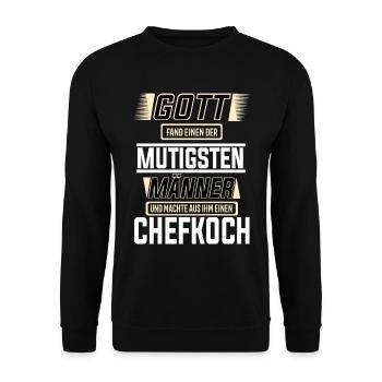 Chefkoch, einer der mutigsten Männer der Welt - Unisex Pullover - Schwarz - Vorne - Alina (178cm) & Michal (187cm)