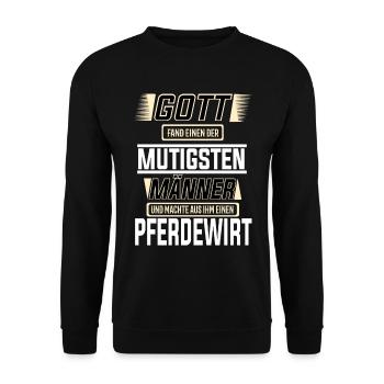 Pferdewirt, einer der mutigsten Männer der Welt - Unisex Pullover - Schwarz - Vorne - Alina (178cm) & Michal (187cm)