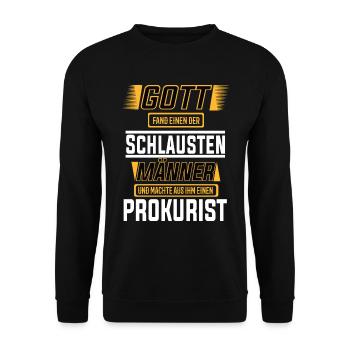 Prokurist, einer der schlausten Männer der Welt - Unisex Pullover - Schwarz - Vorne - Alina (178cm) & Michal (187cm)