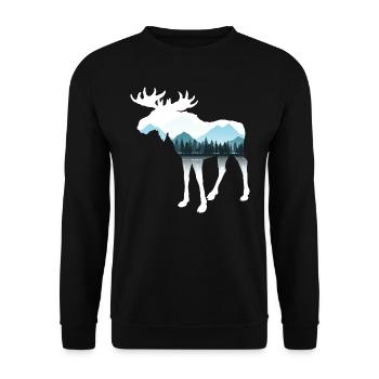 Moose - Unisex Sweatshirt - black - Front - Alina (178cm) & Michal (187cm)