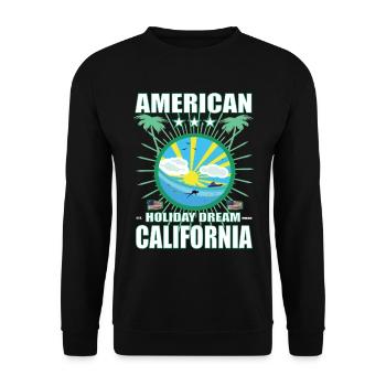 American Holiday Dream California - Kalifornien - Unisex Sweatshirt - black - Front - Alina (178cm) & Michal (187cm)