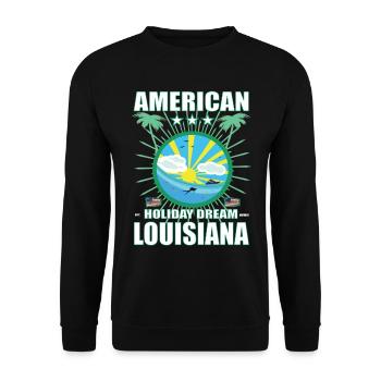 American Holiday Dream Louisiane - Pelican State - Sweat-shirt Unisexe - noir - Devant - Alina (178cm) & Michal (187cm)