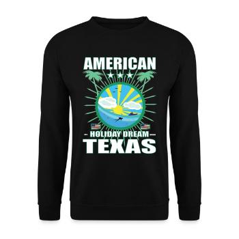 American Holiday Dream Texas Design - Unisex Pullover - Schwarz - Vorne - Alina (178cm) & Michal (187cm)