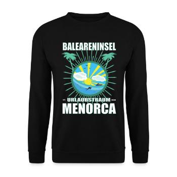 Baleareninsel Urlaubstraum Menorca Design - Unisex Pullover - Schwarz - Vorne - Alina (178cm) & Michal (187cm)