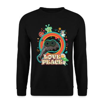 Love and peace bow tie, cool hippie design - Unisex Sweatshirt - black - Front - Alina (178cm) & Michal (187cm)