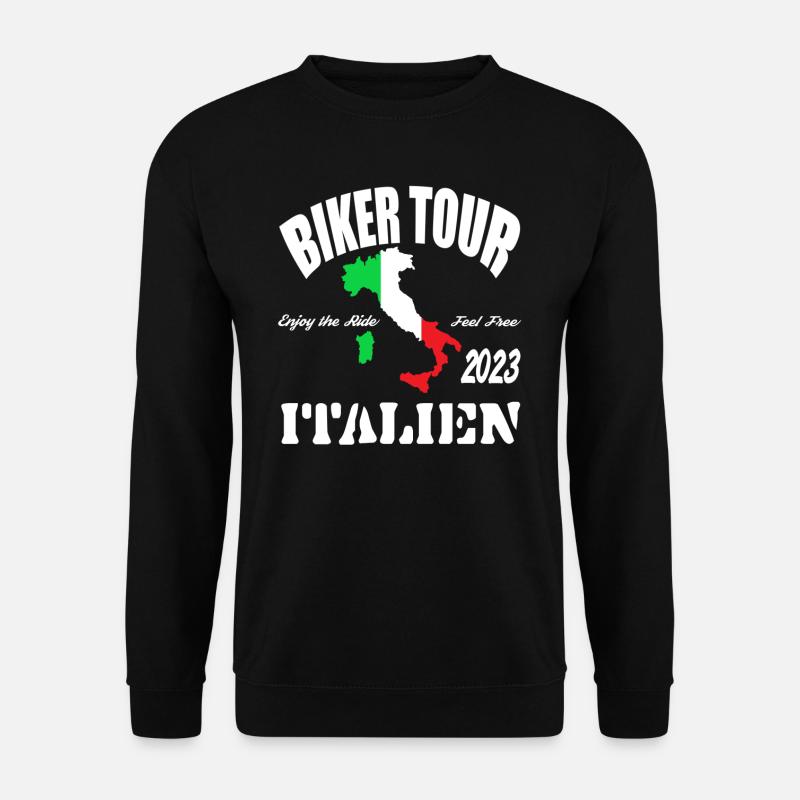 Biker Tour 2023 Italien Motorrad Reise Urlaub - Unisex Pullover - Schwarz