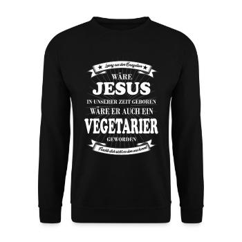Jesus wäre Vegetarier geworden - Unisex Pullover - Schwarz - Vorne - Alina (178cm) & Michal (187cm)