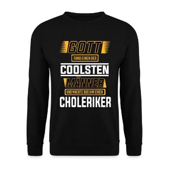 Choleriker einer der coolsten Männer der Welt - Unisex Pullover - Schwarz - Vorne - Alina (178cm) & Michal (187cm)
