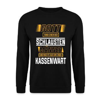 Kassenwart einer der schlausten Männer Der Welt - Unisex Pullover - Schwarz - Vorne - Alina (178cm) & Michal (187cm)
