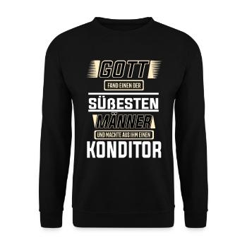 Konditor einer der süßesten Männer der Welt - Unisex Pullover - Schwarz - Vorne - Alina (178cm) & Michal (187cm)
