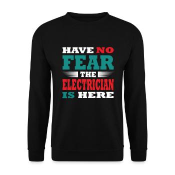 Have no Fear the Electrician is here Outfit - Unisex Sweatshirt - black - Front - Alina (178cm) & Michal (187cm)