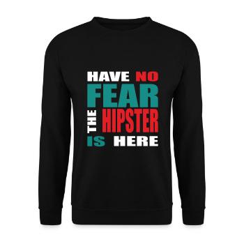 N’ayez pas peur que le hipster soit là Tenue - Sweat-shirt Unisexe - noir - Devant - Alina (178cm) & Michal (187cm)