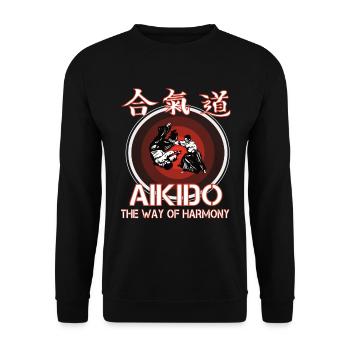Aikido, the way of Harmony - Unisex Sweatshirt - black - Front - Alina (178cm) & Michal (187cm)