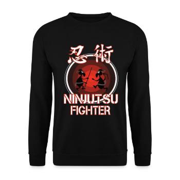 Funny Ninjutsu Fighter Outfit - Unisex Sweatshirt - black - Front - Alina (178cm) & Michal (187cm)