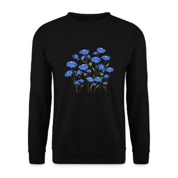 Blue flowers - Unisex Sweatshirt - black - Front - Alina (178cm) & Michal (187cm)
