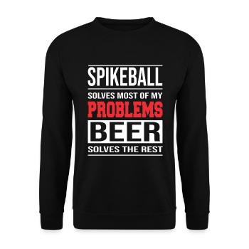 Spikeball solves Most of my Problems - Unisex Pullover - Schwarz - Vorne - Alina (178cm) & Michal (187cm)