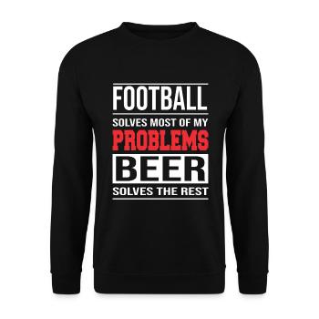 Football solves Most of my Problems - Unisex Pullover - Schwarz - Vorne - Alina (178cm) & Michal (187cm)