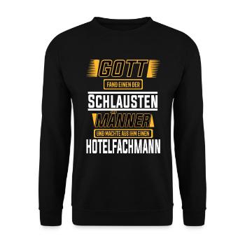 Hotelfachmann einer der schlausten Männer der Welt - Unisex Pullover - Schwarz - Vorne - Alina (178cm) & Michal (187cm)