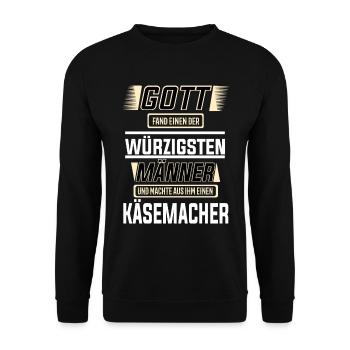 Käsemacher, einer der würzigsten Männer der Welt - Unisex Pullover - Schwarz - Vorne - Alina (178cm) & Michal (187cm)