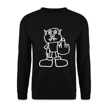 Pig Man Funny Pig Design - Unisex Sweatshirt - black - Front - Alina (178cm) & Michal (187cm)