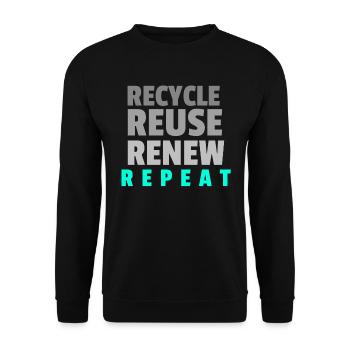 Recycle Reuse Renew Repeat - Unisex Sweatshirt - black - Front - Alina (178cm) & Michal (187cm)