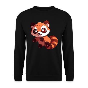Red Panda - Unisex Sweatshirt - black - Front - Alina (178cm) & Michal (187cm)