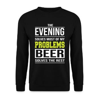 Le soir résout la plupart de mes problèmes - Sweat-shirt Unisexe - noir - Devant - Alina (178cm) & Michal (187cm)