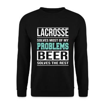 La crosse résout la plupart de mes problèmes - Sweat-shirt Unisexe - noir - Devant - Alina (178cm) & Michal (187cm)