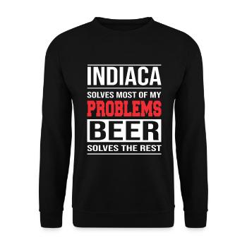 Indiaca résout la plupart de mes problèmes - Sweat-shirt Unisexe - noir - Devant - Alina (178cm) & Michal (187cm)