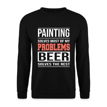 La peinture résout la plupart de mes problèmes - Sweat-shirt Unisexe - noir - Devant - Alina (178cm) & Michal (187cm)
