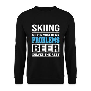 Le ski résout la plupart de mes problèmes - Sweat-shirt Unisexe - noir - Devant - Alina (178cm) & Michal (187cm)