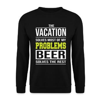 Les vacances résolvent la plupart de mes problèmes - Sweat-shirt Unisexe - noir - Devant - Alina (178cm) & Michal (187cm)