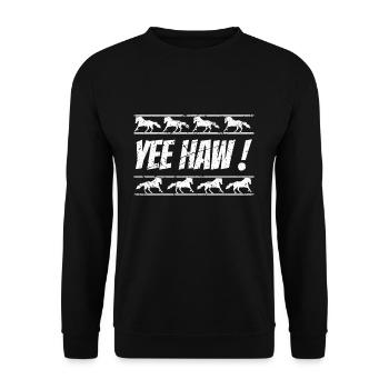 Yee-haw, Rider, Rider, Horses, Rodeo, Cowboy - Unisex Sweatshirt - black - Front - Alina (178cm) & Michal (187cm)