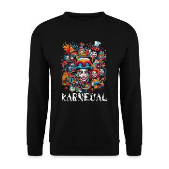 Alaaf, Kostüm, Party, shirt Kunst Kölner Karneval - Unisex Pullover - Schwarz - Vorne - Alina (178cm) & Michal (187cm)