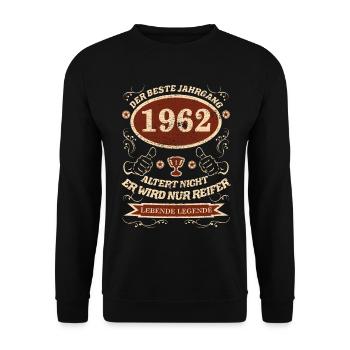 1962 der bester Jahrgang - Unisex Pullover - Schwarz - Vorne - Alina (178cm) & Michal (187cm)