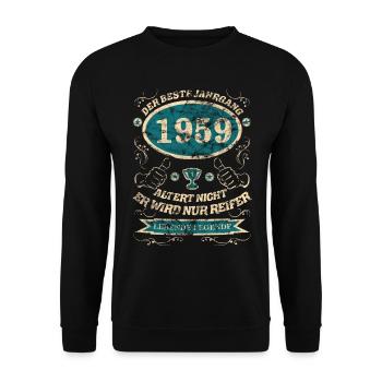 1959 der bester Jahrgang - Unisex Pullover - Schwarz - Vorne - Alina (178cm) & Michal (187cm)