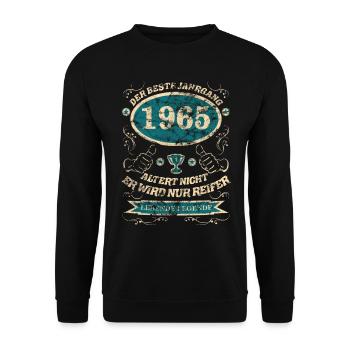 1965 der bester Jahrgang - Unisex Pullover - Schwarz - Vorne - Alina (178cm) & Michal (187cm)