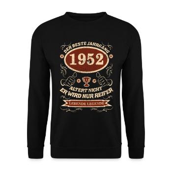 1952 der bester Jahrgang Design - Unisex Pullover - Schwarz - Vorne - Alina (178cm) & Michal (187cm)