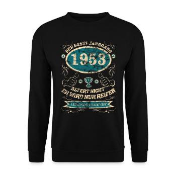 1953 der bester Jahrgang Design - Unisex Pullover - Schwarz - Vorne - Alina (178cm) & Michal (187cm)