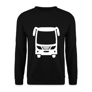 Reisebus, Omnibus Design für den Busfahrer - Unisex Pullover - Schwarz - Vorne - Alina (178cm) & Michal (187cm)
