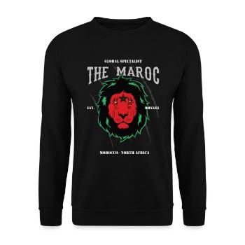 The Maroc - Born to be a Legend - Marokko Design - Unisex Pullover - Schwarz - Vorne - Alina (178cm) & Michal (187cm)