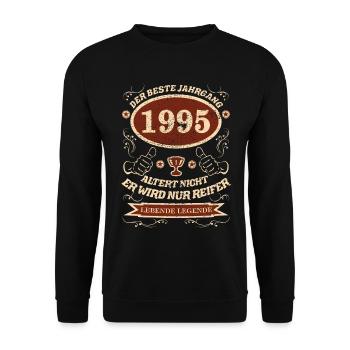1995 Le meilleur design vintage - Sweat-shirt Unisexe - noir - Devant - Alina (178cm) & Michal (187cm)